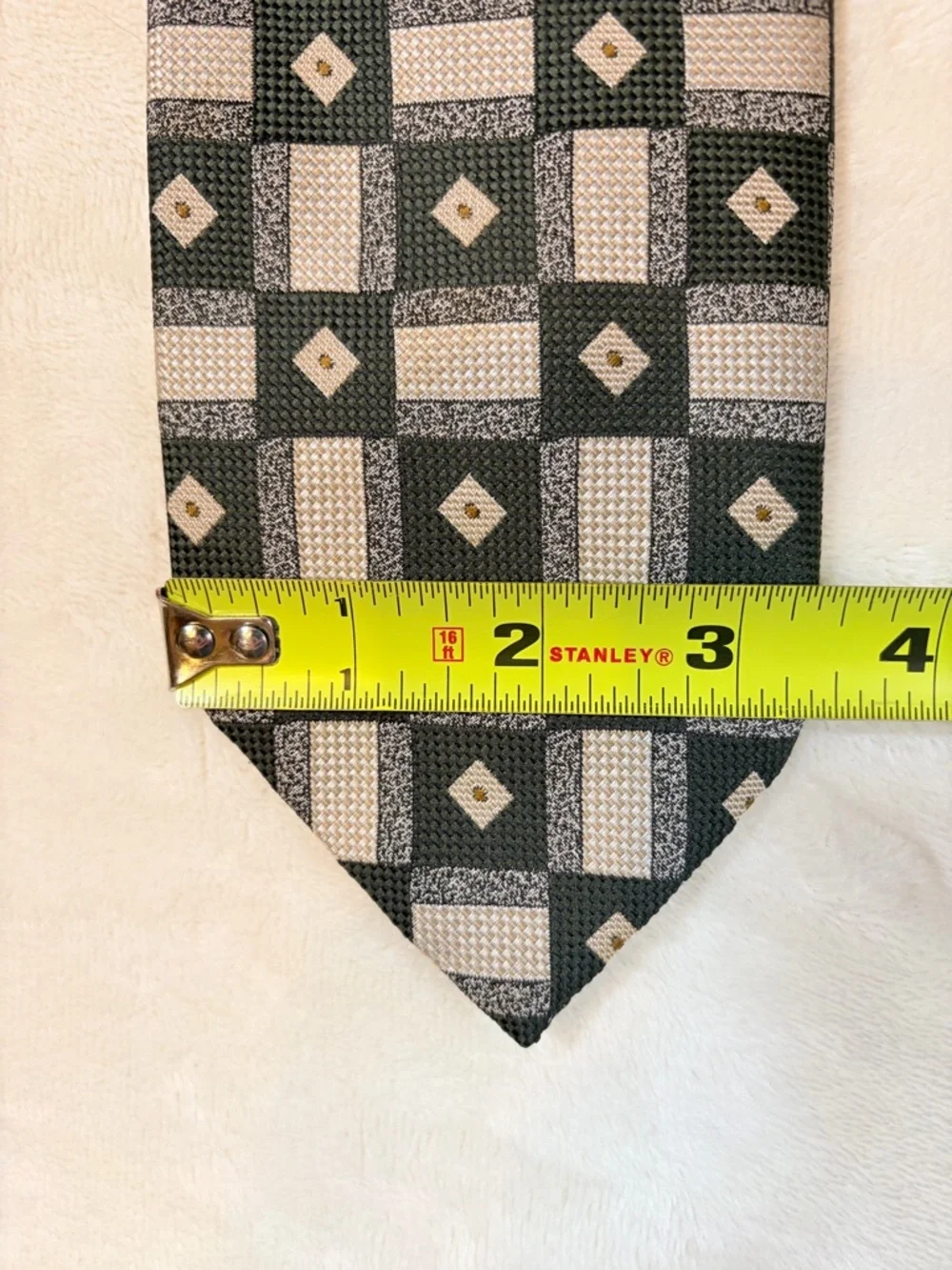 Company‎ B Hunter Green and Beige Geometric Men's Tie